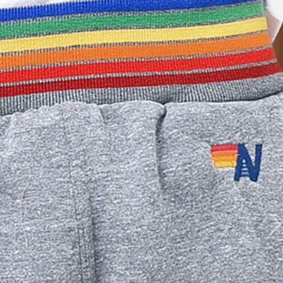 NWT! AVIATOR NATION SWEATPANTS - JOGGERS - RAINBOW STRIPE - BRAND NEW - LARGE - Picture 3 of 4
